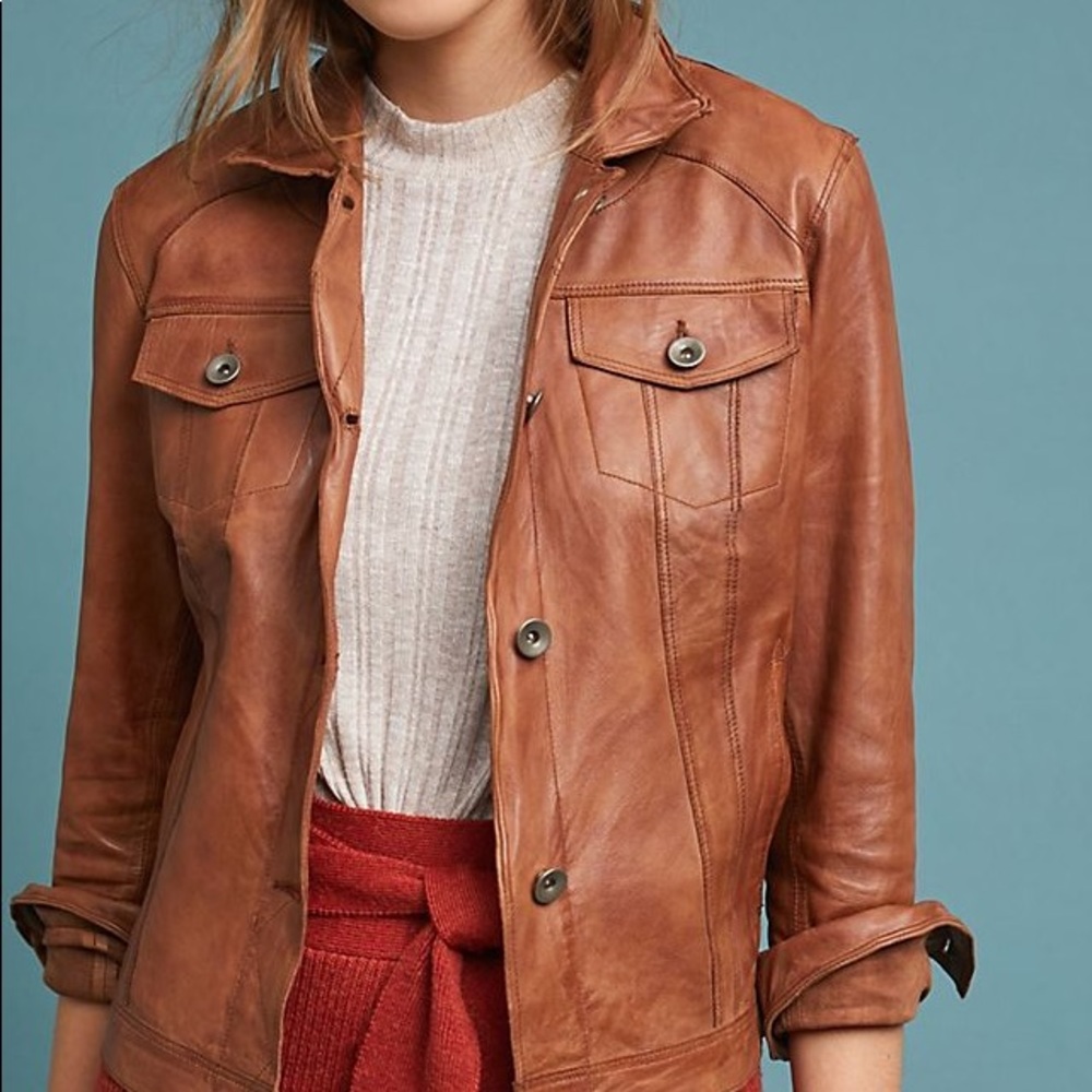 *SOLD*Anthropologie Jakett Classic Leather Jacket